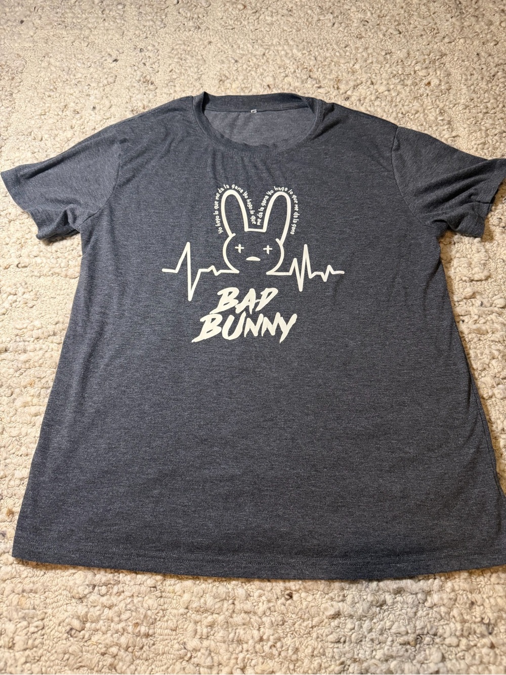 Bad Bunny Graphic Tee in Dark Heather Gray